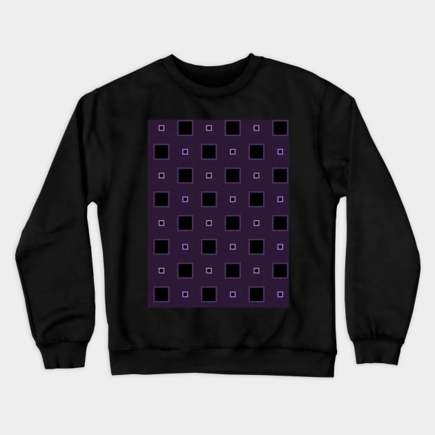 Black squares on purple Crewneck Sweatshirt by Uniquepixx